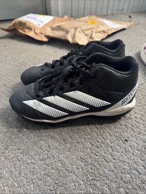 adidas Black & White Adizero Low-Top Athletic Cleats for kids